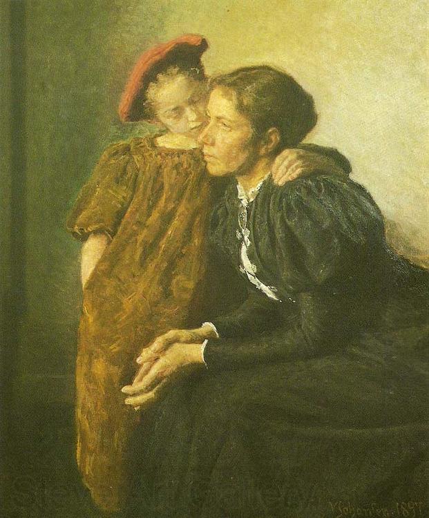Viggo Johansen nanna og hendes moder France oil painting art